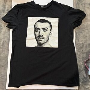 Anvil Sam Smith 2018 Tour T-Shirt Medium Black Portrait Graphic Concert Unisex